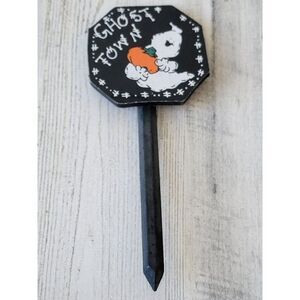Mini Ghost Town lawn stake Halloween pumpkin